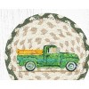 Earth Rugs Round Large Coasters Vintage Green Truck – 7"x7" Hand-Braided Jute Accent - 3 of 3