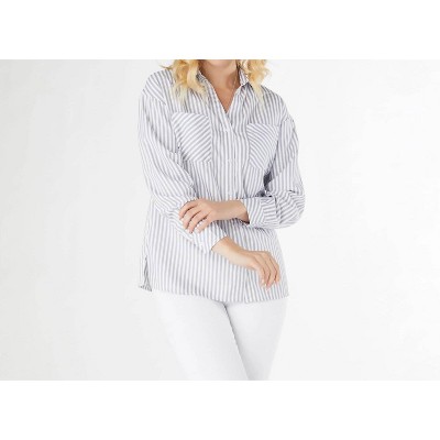 Women's Terri Striped Blouse With Front Pockets - COCO + CARMEN