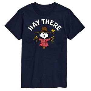 Men's - Peanuts - Snoopy Scarecrow Hay There Short Sleeve Graphic T-Shirt - 1 of 4