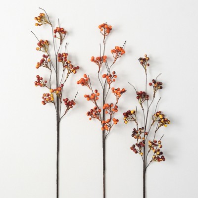 Artificial Fall Berry Stem Multicolor 29.5h Set Of 3 : Target