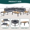 Chic Crate-4-Piece Iron wood Patio Set – Waterproof Cushions & Loveseats | Multi-Use | Gray - 4 of 4