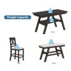 6-Piece Counter Height Dining Set with Storage Shelf, 4 Chairs and Bench, Solid Wood Farmhouse Kitchen Table Set - 4 of 4