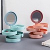 HTUTWOO 4-Layer Rotatable Jewelry Storage Box with Mirror, Women's Small Travel Jewelry Box for Earrings, Necklaces and Rings - 3 of 4