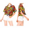 HAPPY BAY Women's Button Down Summer Beach Party Colorful Shirt Hawaiian Short Sleeve Vacation Button Up Dress Shirts Colorful for Women - 2 of 4