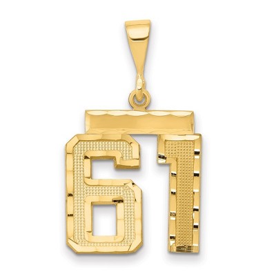 Black Bow Jewelry 14K Yellow Gold, Varsity Collection, Medium D/C Pendant Number 61