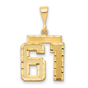 Black Bow Jewelry 14K Yellow Gold, Varsity Collection, Medium D/C Pendant Number 61 - 1 of 4