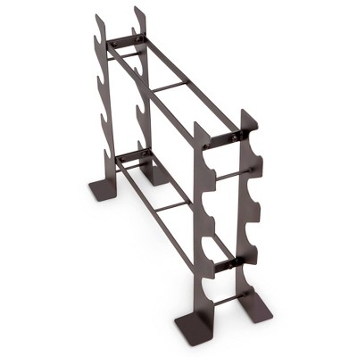 Compact Black Steel Dumbbell Rack with 10 Slots