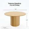 PexFix 52" Wood Round Dining Table Kitchen Table for 4-6 with Arc-Shaped Edge Top & Cylindrical Pedestal for Living/Dining Room Coffee Office Natural - 4 of 4