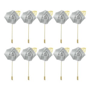 Unique Bargains Ceremony Anniversary Rose Wedding Groom Boutonnieres Pins 2"x3.5" 10 Pcs - 1 of 3
