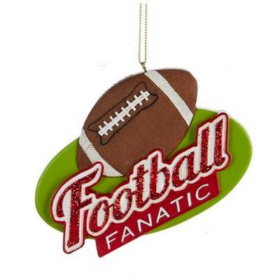 Kurt S. Adler 3.75" Glitter Football Fanatic Sports Christmas Ornament - Red