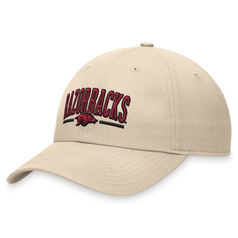 Ncaa Arkansas Razorbacks Unstructured Washed Cotton Twill Hat - Natural ...