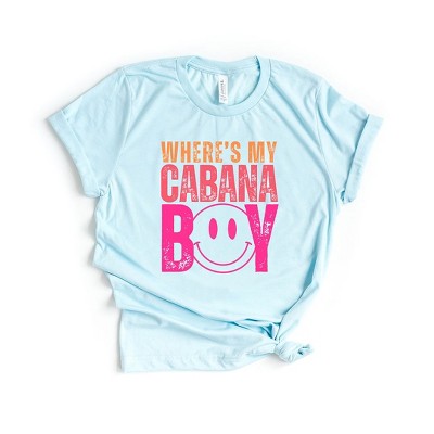 Simply Sage Market Women's Where's My Cabana Boy Short Sleeve Graphic Tee - L - IceBlue