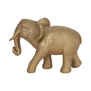 Sagebrook Home 8" Polyresin Elephant Sculpture - Contemporary Beaded Elephant Statue for Home or Office Decor - 1 of 4