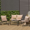 Tangkula 4PCS Patio Conversation Set Outdoor Furniture Set w/ Cushions Steel Structure - 2 of 4