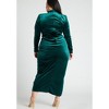 ELOQUII Women's Plus Size Mock Neck Velvet Dress With Slit - 3 of 4