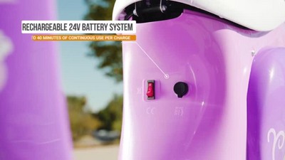 Red 24V Retro Electric Kids Ride-On Scooter