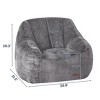 MAXYOYO Bean Bag Chair - Faux Fur Bean Bag Chair with High Backrest, Grey - 3 of 4