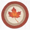 Earth Rugs Maple Leaf Printed Round Trivet – Rustic Braided Jute Hot Pad, 10"x10", Autumn Table Accent - 2 of 3