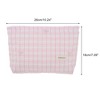 Unique Bargains Lightweight Clutch Plaid Bow Embroidery Makeup Bag 1 Pc - 2 of 4