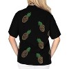LA LEELA Women's Beach Hawaiian Short Sleeve Blouse Shirt L Squid Ink AD589 - 2 of 3