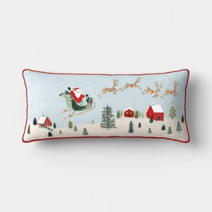 Cottage Christmas Scene Oversized Lumbar Ivory - Threshold™ : Target