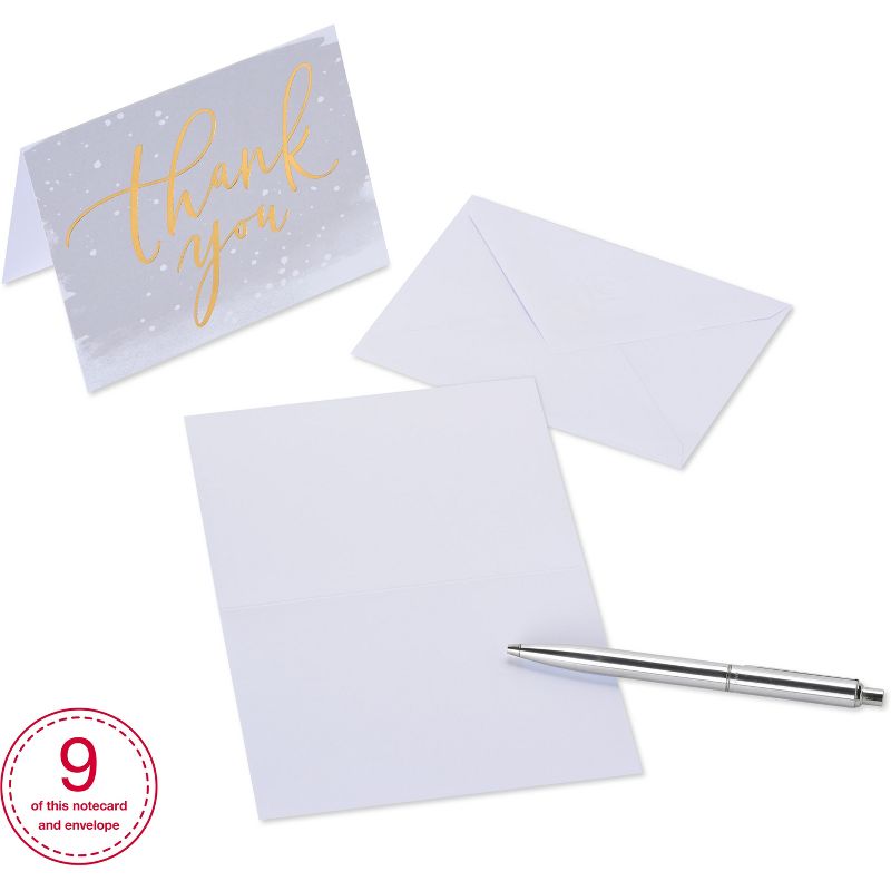 50ct Thank You and Blank Notes with Envelopes Gold/Black, 5 of 12
