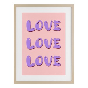 Stupell Industries Love Bubble Lettering Framed Print Under Glass Art - 1 of 4