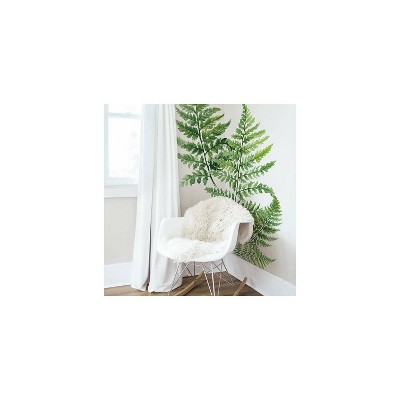 Green Watercolor Fern Peel and Stick Wall Decals