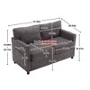 NicBex Loveseat Sofa with Soft Cushion and Side Pocket Modern Upholstered 2 Seater Loveseat Couch for Living Room,Bedroom,Gray - 3 of 4