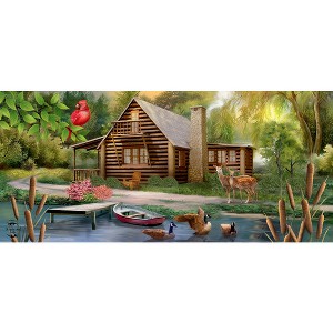 Briarwood Lane Summer Lakeside Cabin Mini Mat 22x10 Indoor Outdoor For Summer Doormat - 1 of 2