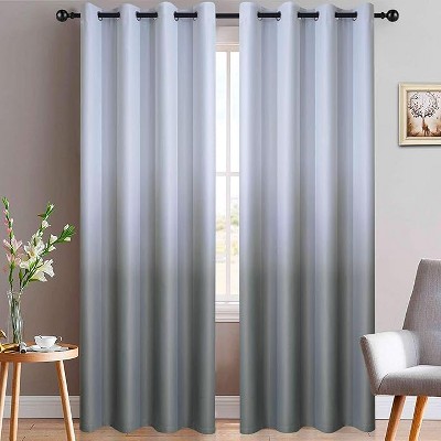 Yakamok Gradient Color Ombre Curtains ( Grey 52x96 Inch, Set of 2)