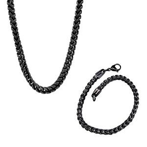 Adornia Men's Silver Tarnish Resistant 2-PIECE Franco Chain Necklace and Bracelet HOLIDAY Set. - 1 of 4