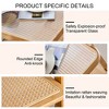 Sapphtopaz 45.28" Coffee Table Wood Double Layer Coffee Tables for Living Room Woven Coffee Bar with Tempered Glass Tabletop for Small Space - 3 of 4