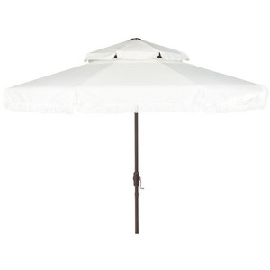 Milan Fringe 9Ft Double Top Crank Umbrella - PAT8208 - Safavieh - 1 of 4