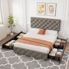 coucheta Bed Frame with Headboard and 4 Storage Drawers, Upholstered  with Stitched Button Tufted - 2 of 4