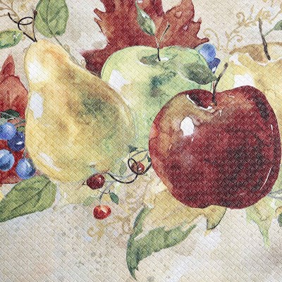Beige PVC Fruit Slice Anti-Fatigue Kitchen Floor Mat