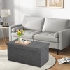 Aoibox Foldable Storage Ottoman Bench with Flipping Lid, Linen Footrest for Living Room, Holds up to 330lbs, Dark Grey - 2 of 4