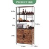 Freestanding Kitchen Bakers Rack, 70.8" Tall Wine Bar Cabinet with Glasses Holder, 4 Tier  Coffee Bar Cabinet, Standing Microwave Stand for Apartment - 2 of 4