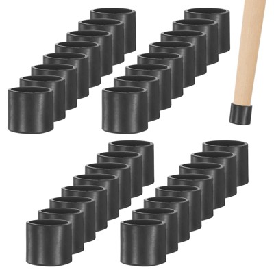 Unique Bargains Non-Slip PVC Chair Leg Caps Floor Protectors for Folding Chairs Black