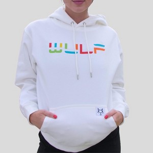 Women’s Hoodie White with Color-Blocked Logo - 1 of 3