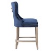 WestinTrends 24" Tufted Upholstered Velvet Bar Stool with Metal Footrest (Set of 2) - 4 of 4