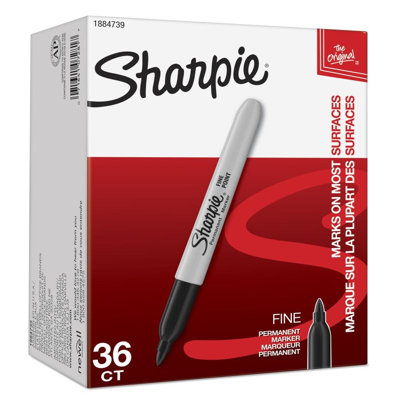 Sharpie Permanent Markers, Fine Point, Black, 36 Count, 1 of 2