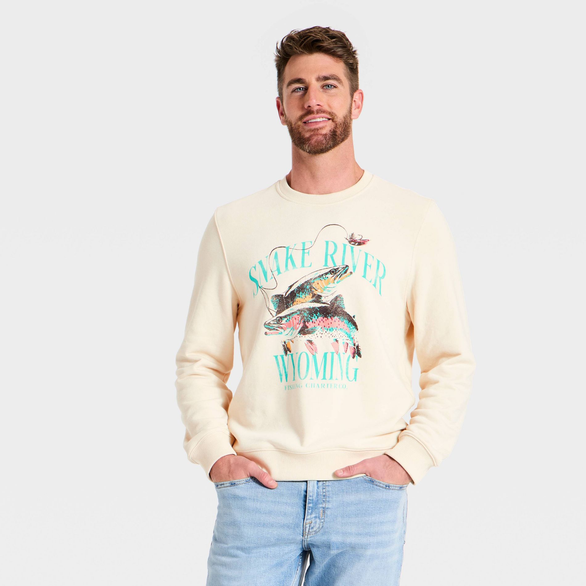 Men's Snake River Fleece Sweatshirt - Goodfellow & Co™ Tan