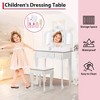 Kids Vanity with Lighted Mirror, Little Girls Vanity Table & Stool, Kids Makeup with Tri-Fold Mirror - 3 of 4