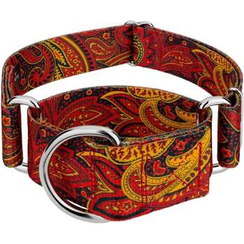 Country Brook Petz 1 1/2 Inch Martingale Heavy Duty Nylon Adjustable Dog  Collar for Small, Medium, Large Breeds - Vibrant 17 Color Selection (Red