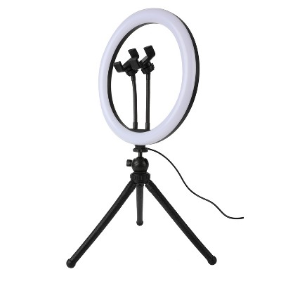 Vivitar 14" Professional RGB Ring Light with 63" Stand, Wireless Remote, Dual Gooseneck Phone Mounts
