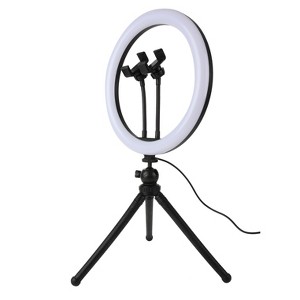 Vivitar 14" Professional RGB Ring Light with 63" Stand, Wireless Remote, Dual Gooseneck Phone Mounts - 1 of 4