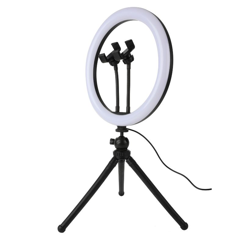 Vivitar 14" Professional RGB Ring Light with 63" Stand, Wireless Remote, Dual Gooseneck Phone Mounts, 1 of 5