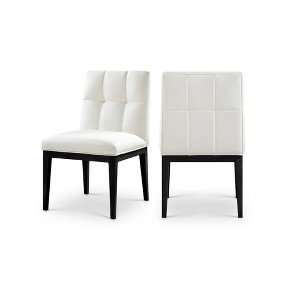 Meridian Furniture,Adrian Vegan Leather Dining Side Chair, Set of 2 - 1 of 4