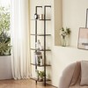 VEVOR Ladder Shelf, 5-Tier Bookshelf 15.6x11.8in, Open Wall-Mounted Ladder Shelf with Metal Frame,Storage Rack Sundries Holder, Black - 2 of 4